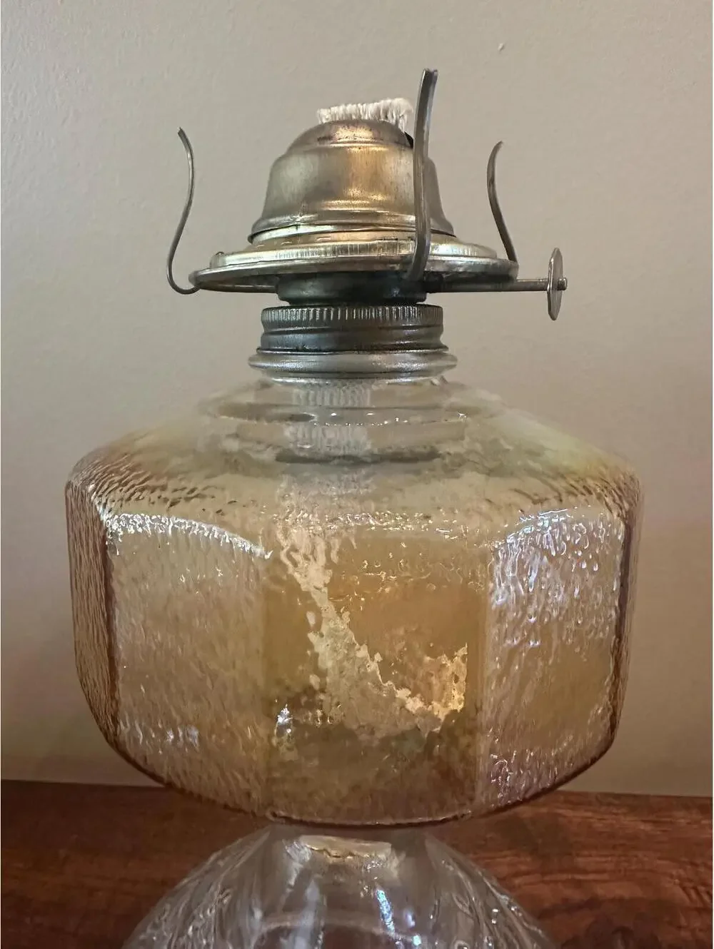 Vintage Oil Lamp Glass Decor P and A Risdon MFG. Co. Made In USA